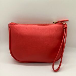 😍Talbots Leather Coral Wristlet Purse 7” x 5” x 1” NWOT